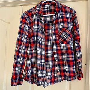 Women’s flannel button-up top with pocket, size Medium/Small. Forever 21. Used.